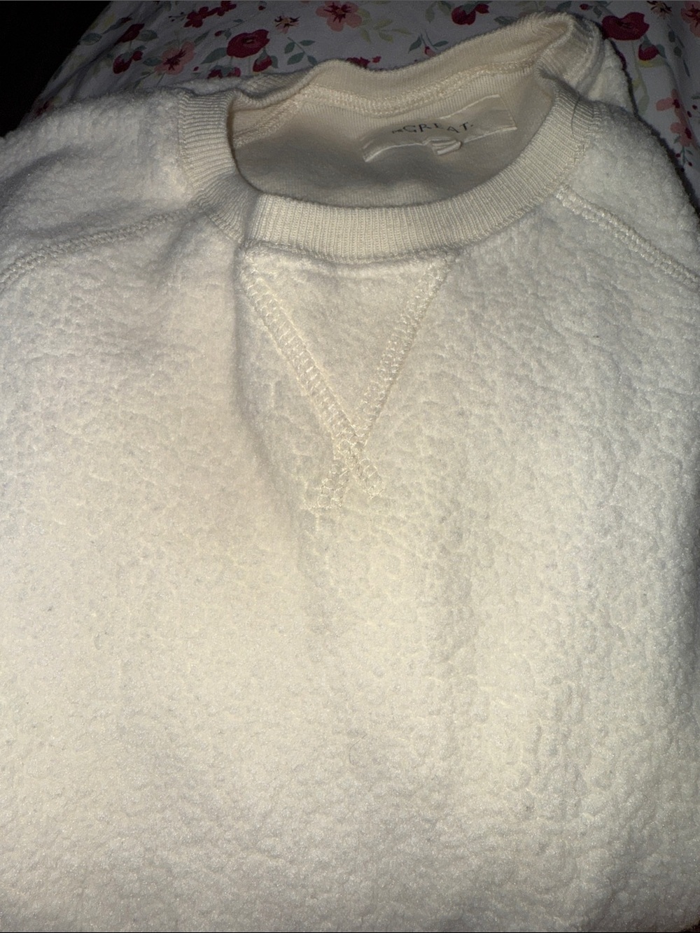 THE GREAT. White plush sweatshirt - Picture 6 of 6